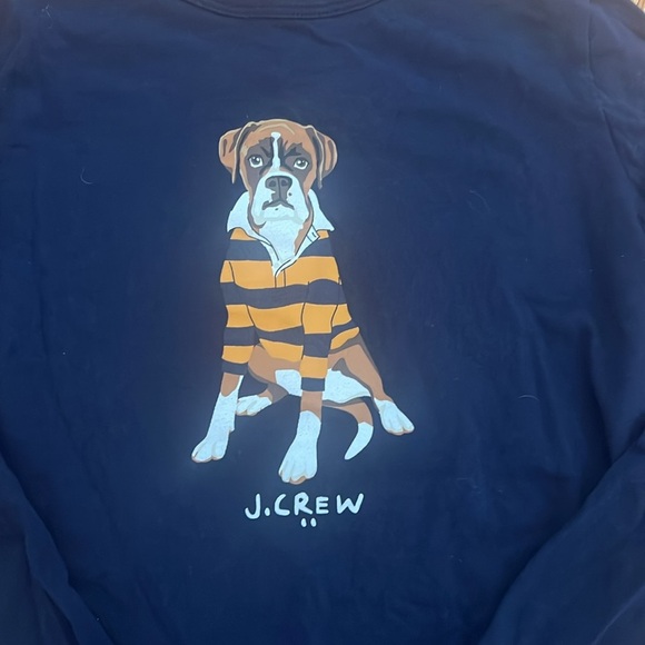 J. Crew Kids Navy Blue Dog Graphic Shirt - Picture 2 of 3